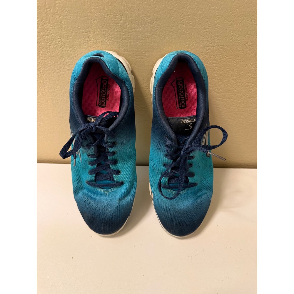 Skechers GoWalk 3 Blue Teal Ombre Walking Sneakers Womens 8.5 SN 14032
